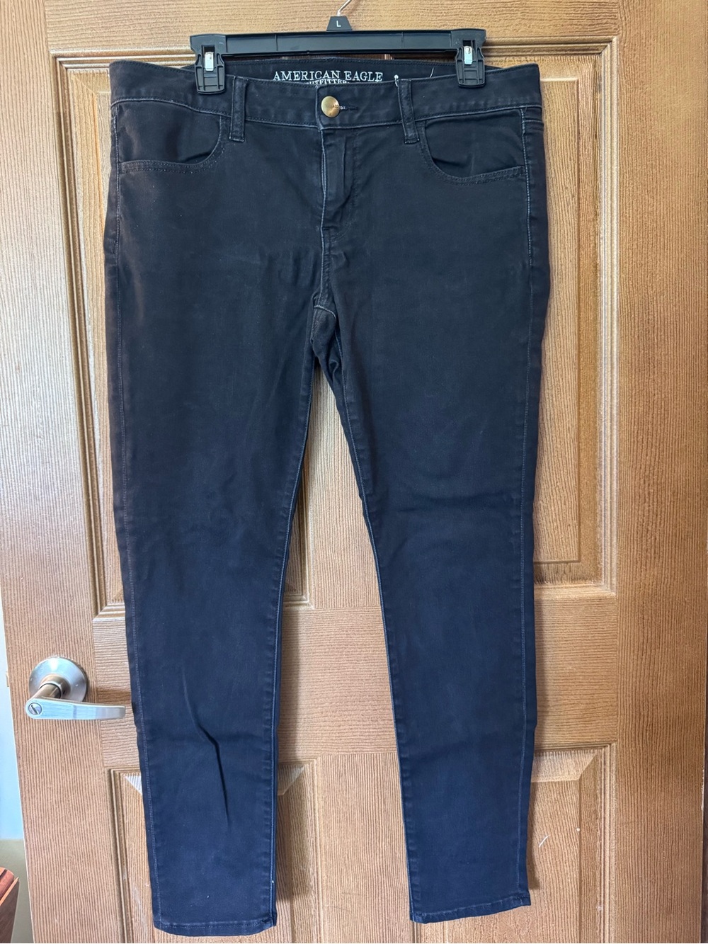 American Eagle Black Skinny Jeans -Super Super Stretch X Size 14